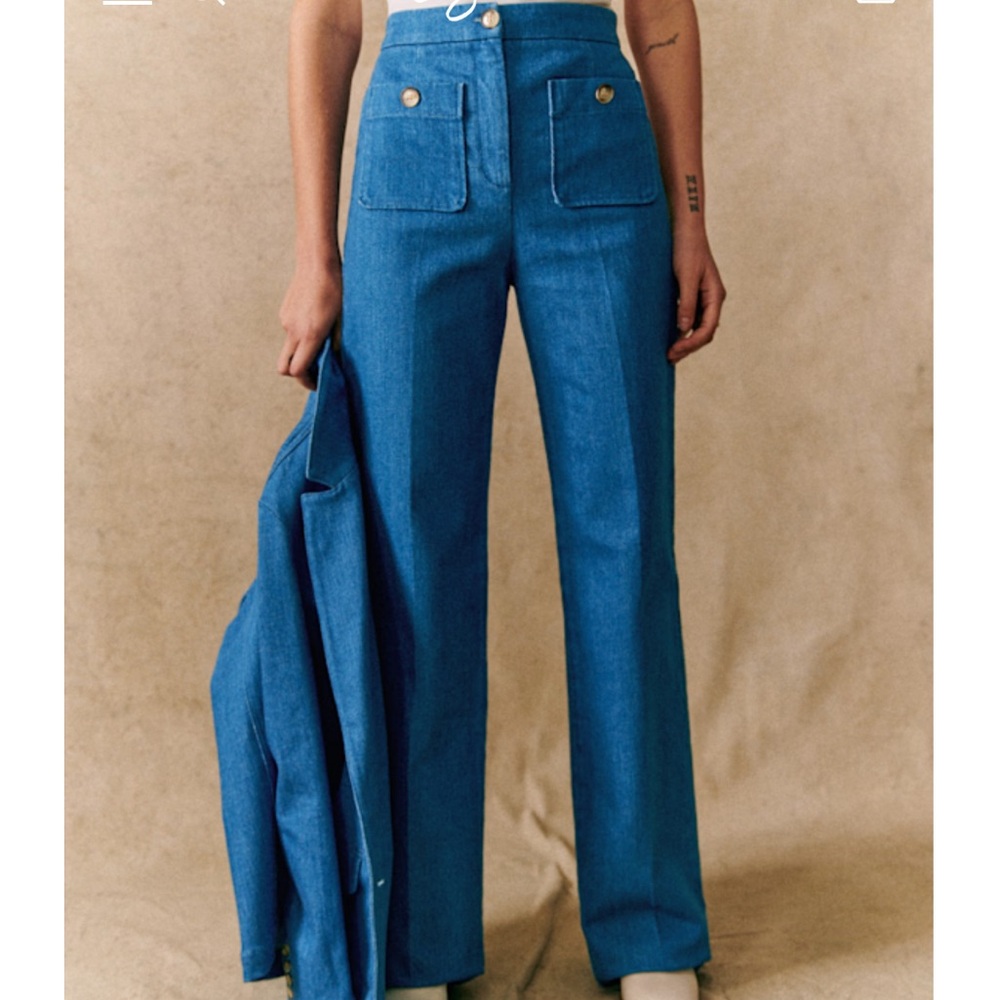 Sézane High Rise Blue Jeans